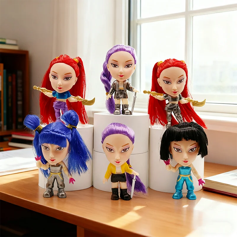 Nuevo 6 uds figura de cazadores de demonios de Anime Rumis Miras Zoeys tigre juguete decoración de escritorio estatuas ornamento regalo de cumpleaños para chico