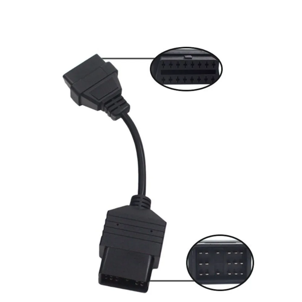 ABS OBD2 Diagnostic Cable Plug & Play Rectangle Shape OBD2 Adapter Connector 17 Pin to 16 Pin Diagnostic Cable Adapter