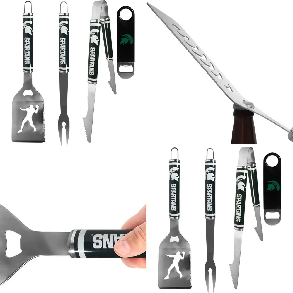 

Набор для барбекю из трех частей Spartans со стальной открывалкой для бутылок в командных цветах
