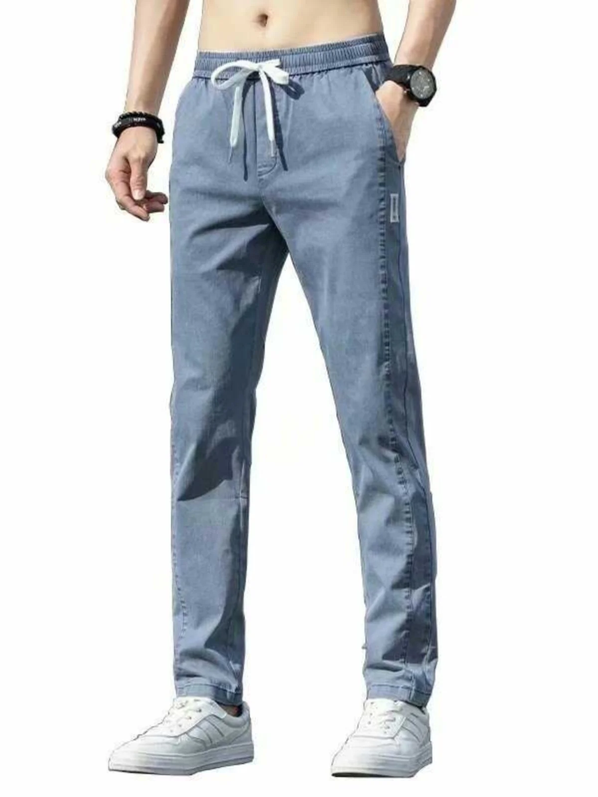 

Дешевые повседневные длинные брюки для мужчин, прямые брюки с эластичной резинкой на талии для строителей, весна-осень, ремонт автомобилей, брюки для отдыха