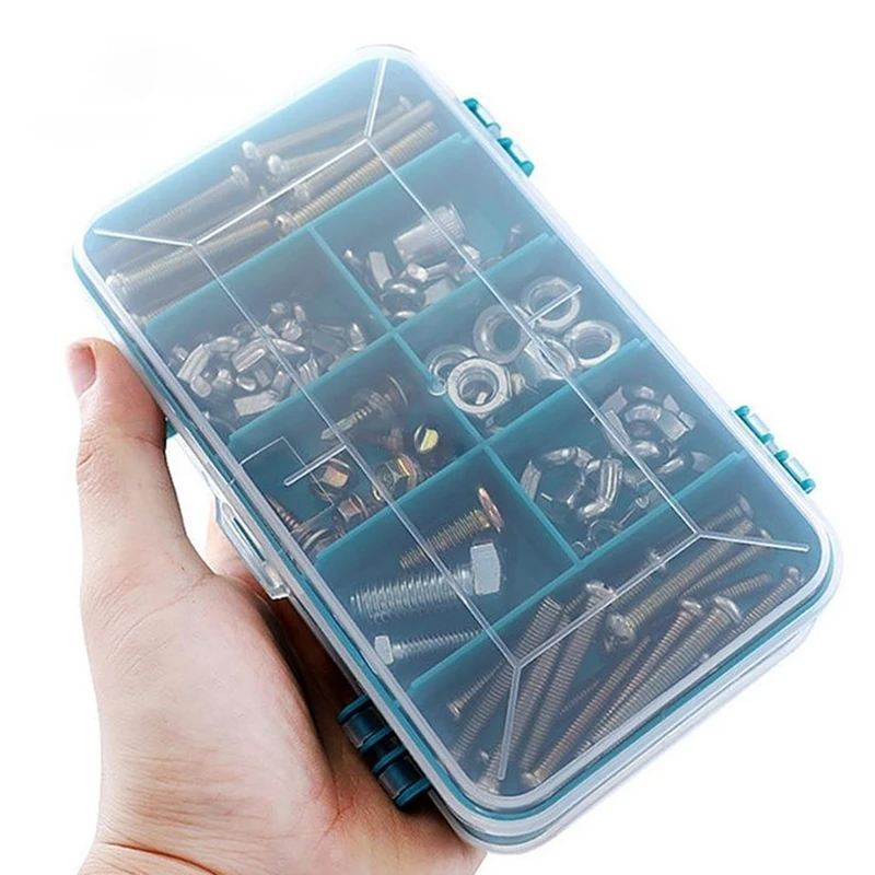 13 Grids Tool Boxes Portable Transparent Tools Case Screws Storage Box Double-Side Multifunctional Plastic Organizer Container