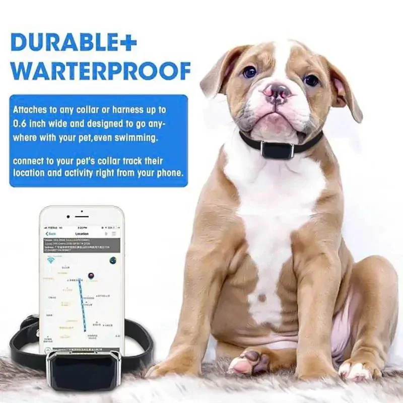 Waterproof IP67 Mini Pets GPS Real-time Tracking Collar Dog Cat Find Device Bell Rings Tracking Locator Anti-Lost AlarmCTrackers