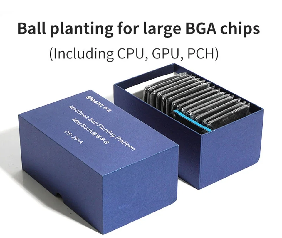Tin Planting Platform for MacBook, BGA CPU, GPU, PCH, PMU, SMC, T1, T2,  WiFi Power Chip, Steel Mesh, Planting Platform, DS-201A