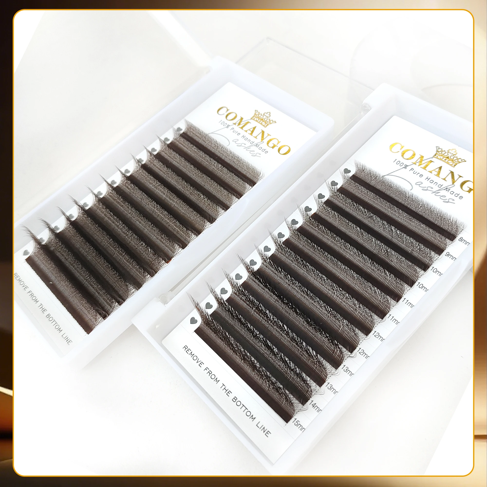 CoMango Pestañas postizas naturales en forma de W para extensiones 3D/4D/5D, pestañas individuales suaves C/D/LU.