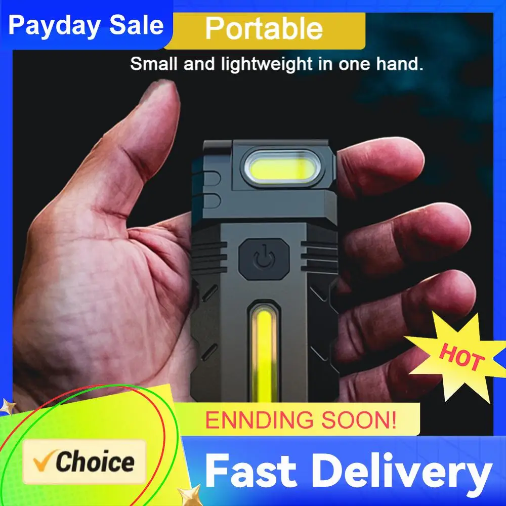 

Magnetic LED Flashlight Mini Flashlight USB Rechargeable Portable Work Light Waterproof Flat Flashlight for Outdoor Emergency