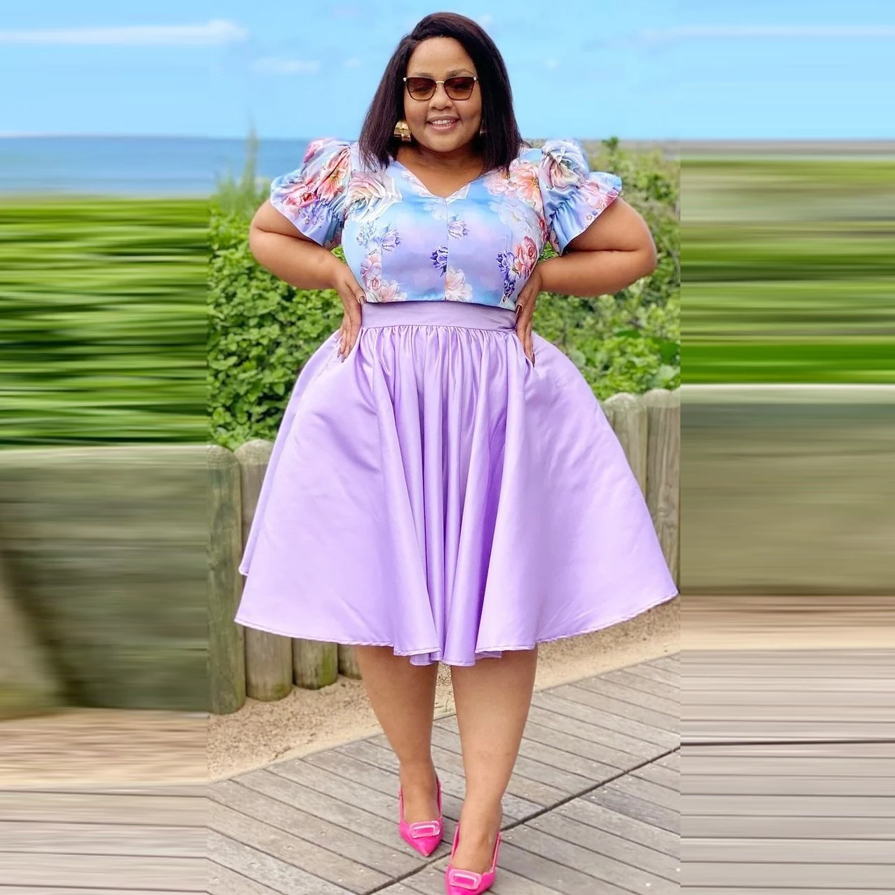 

Лавандовая атласная женская юбка с высокой талией, длиной до колена, для вечеринок, на заказ (цвет и размер), для девочек, для торжественных мероприятий, свадебная юбка