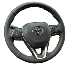 Genuine Leather for Toyota Camry Avalon Corolla Rav4 Hand Sewing Car Steering Wheel Cover Protective Interior Car Accessories