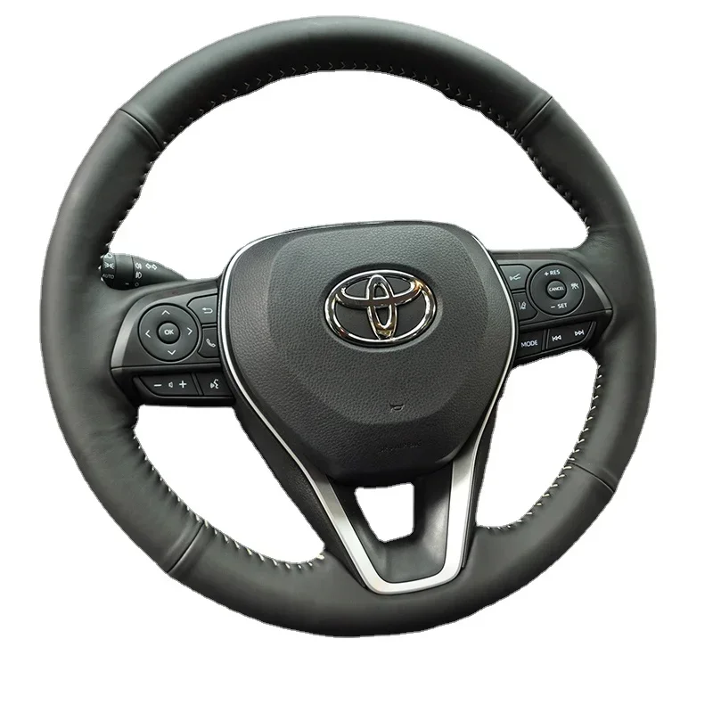 Genuine Leather for Toyota Camry Avalon Corolla Rav4 Hand Sewing Car Steering Wheel Cover Protective Interior Car Accessories