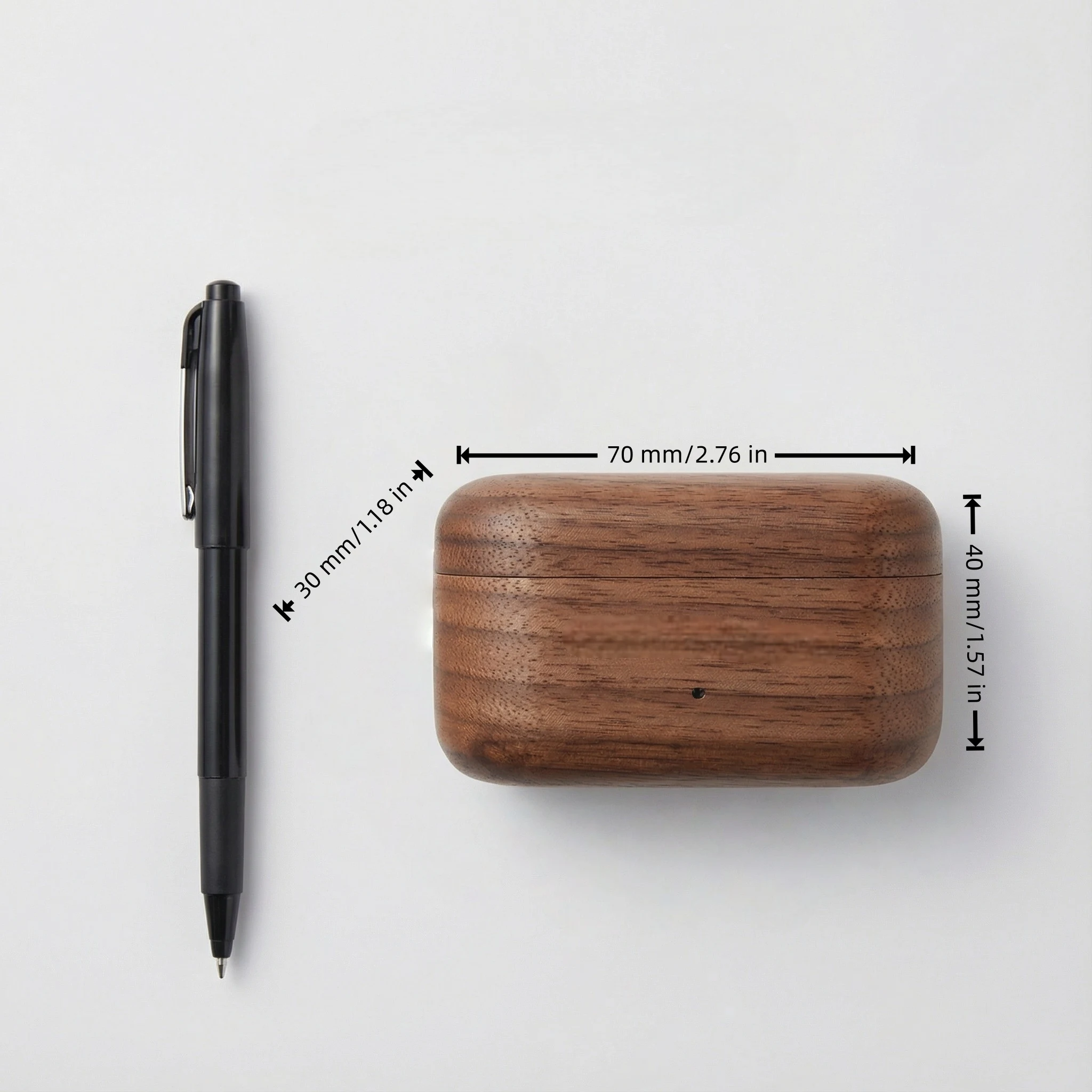 Ręcznie Robione Etui z Drewna Orzechowego na Devialet Gemini II – Dzielone Ochronne Etui na Słuchawki, Okrągły Łuk/Kwadratowy Design — zdjęcie produktu 3