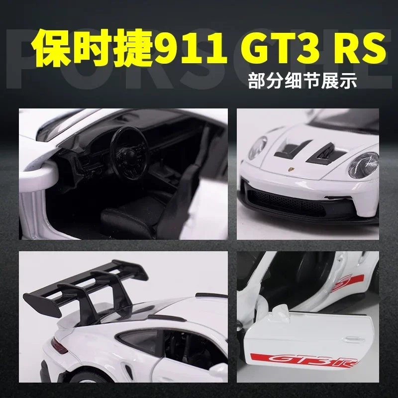 1:36 Porsche 911 992 GT3 RS Alloy Track Racing Car Model Diecast Metal Toy Sports Car Model High Simulation  Essential Ornaments