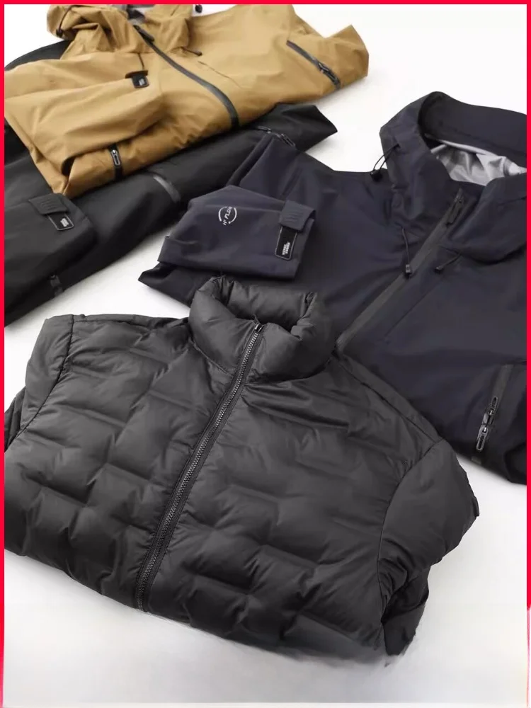 

Съемная внутренняя часть! 90% белый утиный пух! Мужская уличная ветрозащитная теплая куртка-пуховик с капюшоном, модная