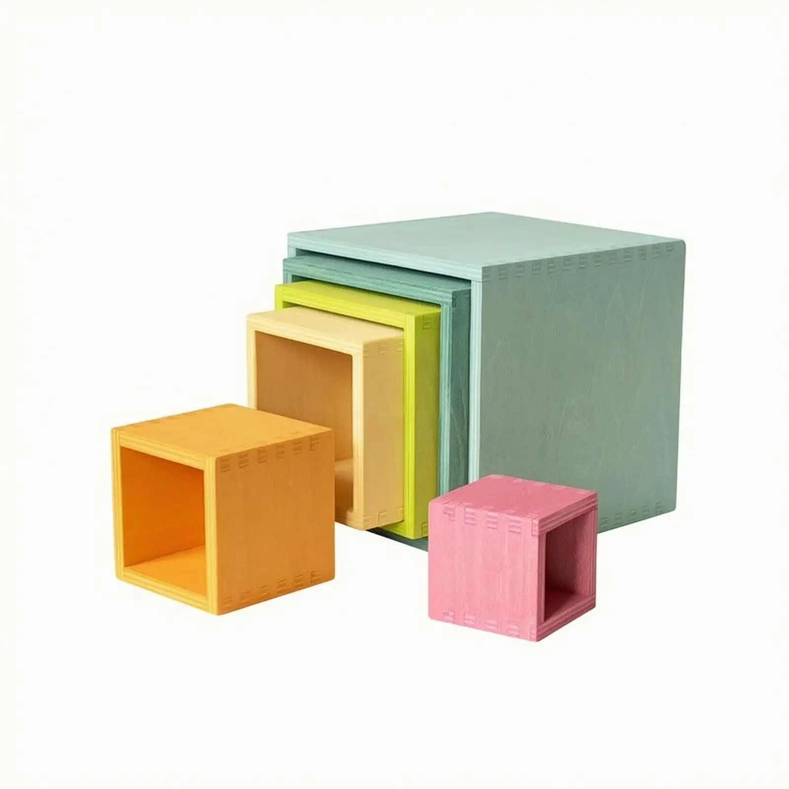 Multifunctional Nesting Cups | Basswood Plywood, Wooden Nesting Cube, Matte Textured Finish, Wooden Stacking Boxes, for Playroom