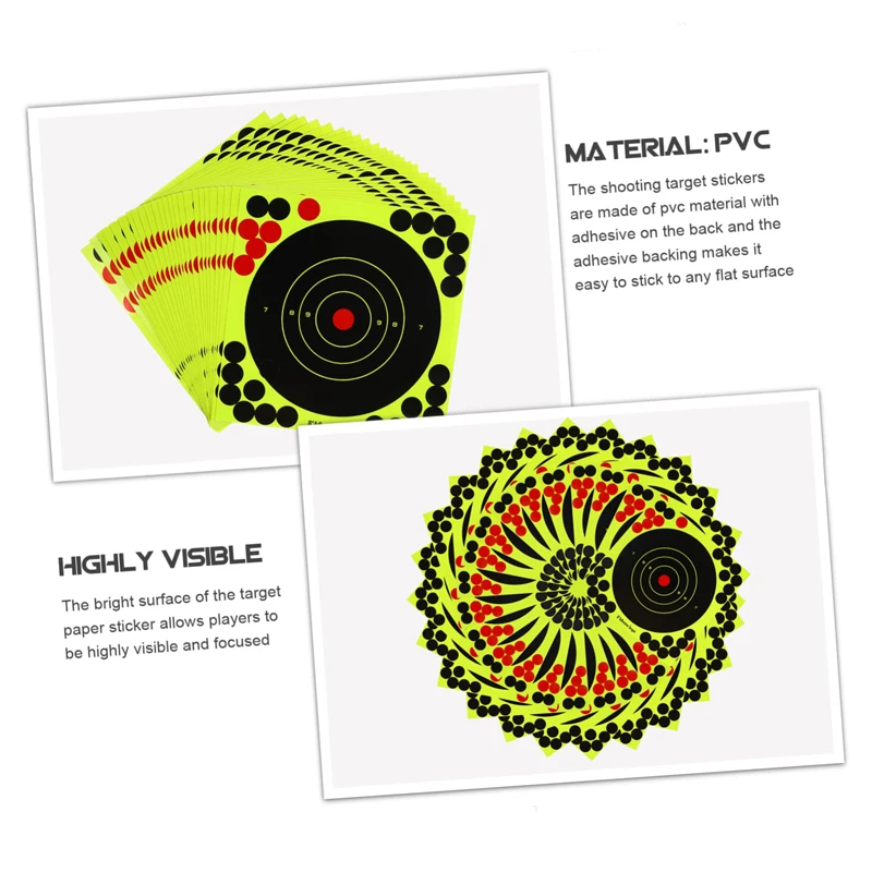 8Inch Self Adhesive 10Pcs Reactivity Shooting Target Paster Aim Training Reactive Target Papers Stickers Training Accessories