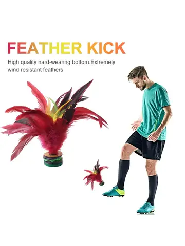 1 szt. Piórkowy Jianzi Kolorowe Pióra Lotka Przenośna Piłka do Piłki Nożnej z Kołem do Uderzeń Piórkowa Lotka Fitness Rozrywka