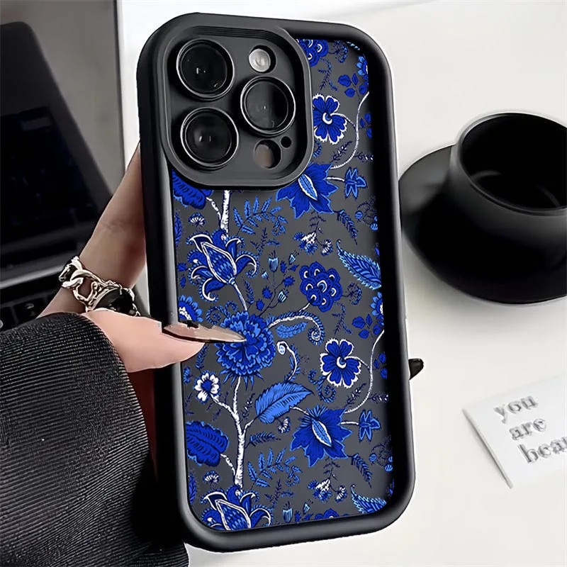 

Beautiful Blue Flower Phone Case For Samsung Galaxy S25 S24 S23 S22 S21 Ultra Plus A15 A16 A55 A54 A53 A35 A33 FE Plus 5G Cases