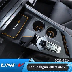For Changan UNI-V UNIV 2022-2024 Car Interior Non-Slip Mat Door Groove Pad Rubber Gate Slot Cup Cushion Decoration Accessories