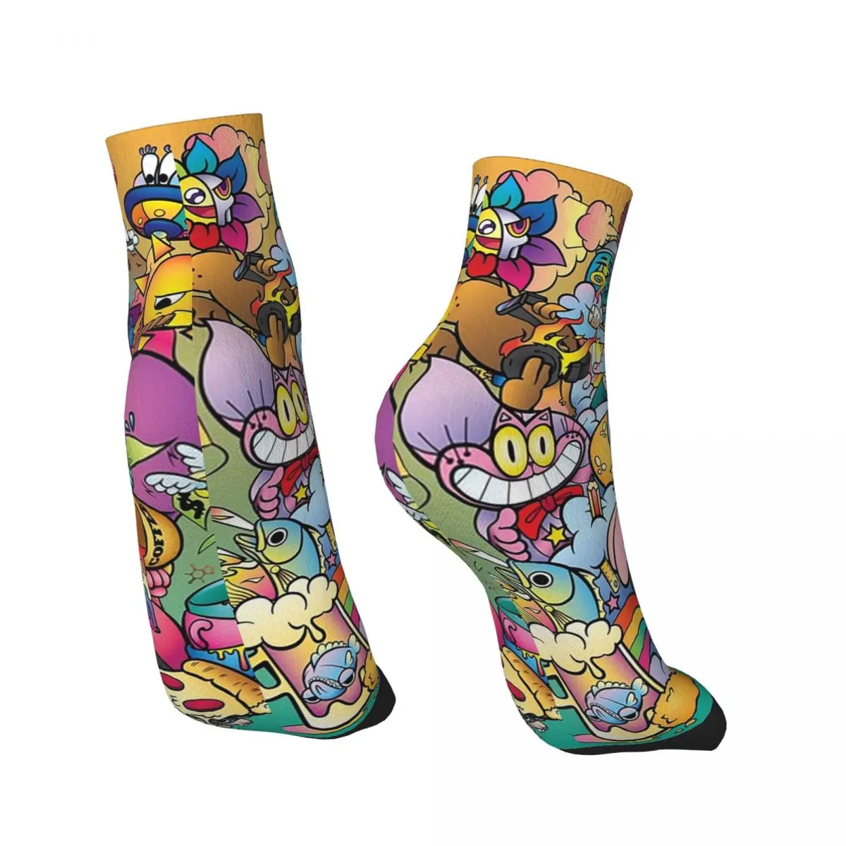 الأشياء في الحياة لطيف ملون Vexx نمط خربش الجوارب Harajuku جوارب امتصاص العرق جميع المواسم الجوارب اكسسوارات للجنسين