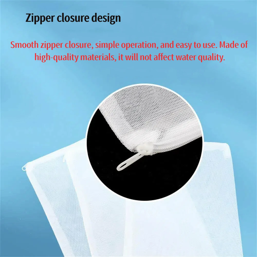 5Pcs 100 Mesh Nylon Dense Hole Filter Net Bag Mesh Bag Acquarium Pond For Bio Ball Carbon Media Aquarium Fish Tank Isolation Bag view 5