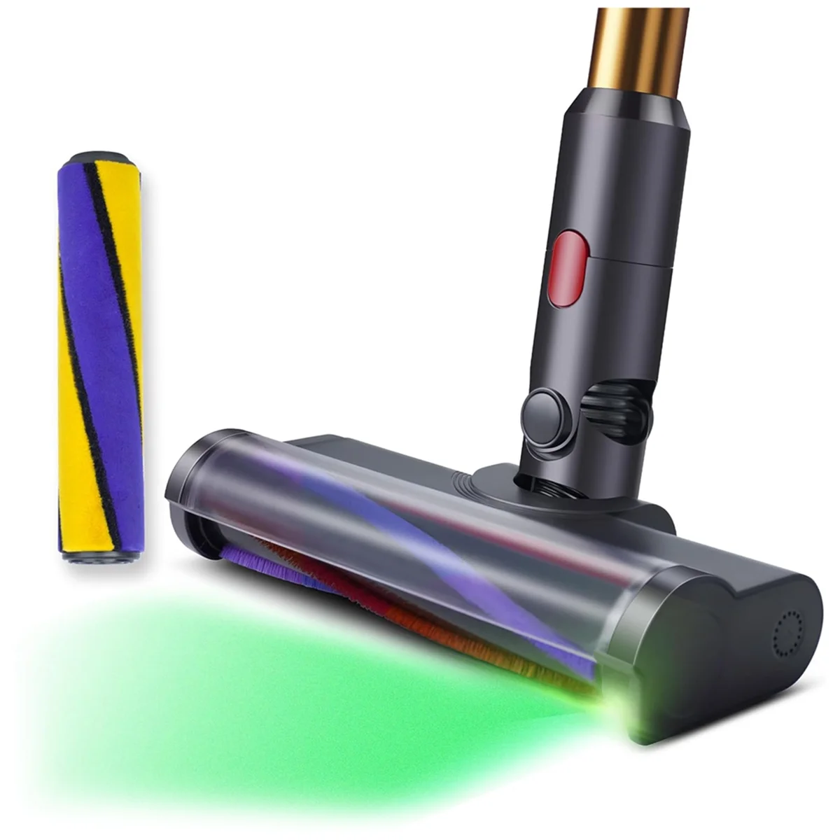 Замена головки для Dyson V7 V8 V10 V11 V12 V15, мягкая роликовая щетка для чистящей головки с насадкой для пола с подсветкой для обнаружения пыли