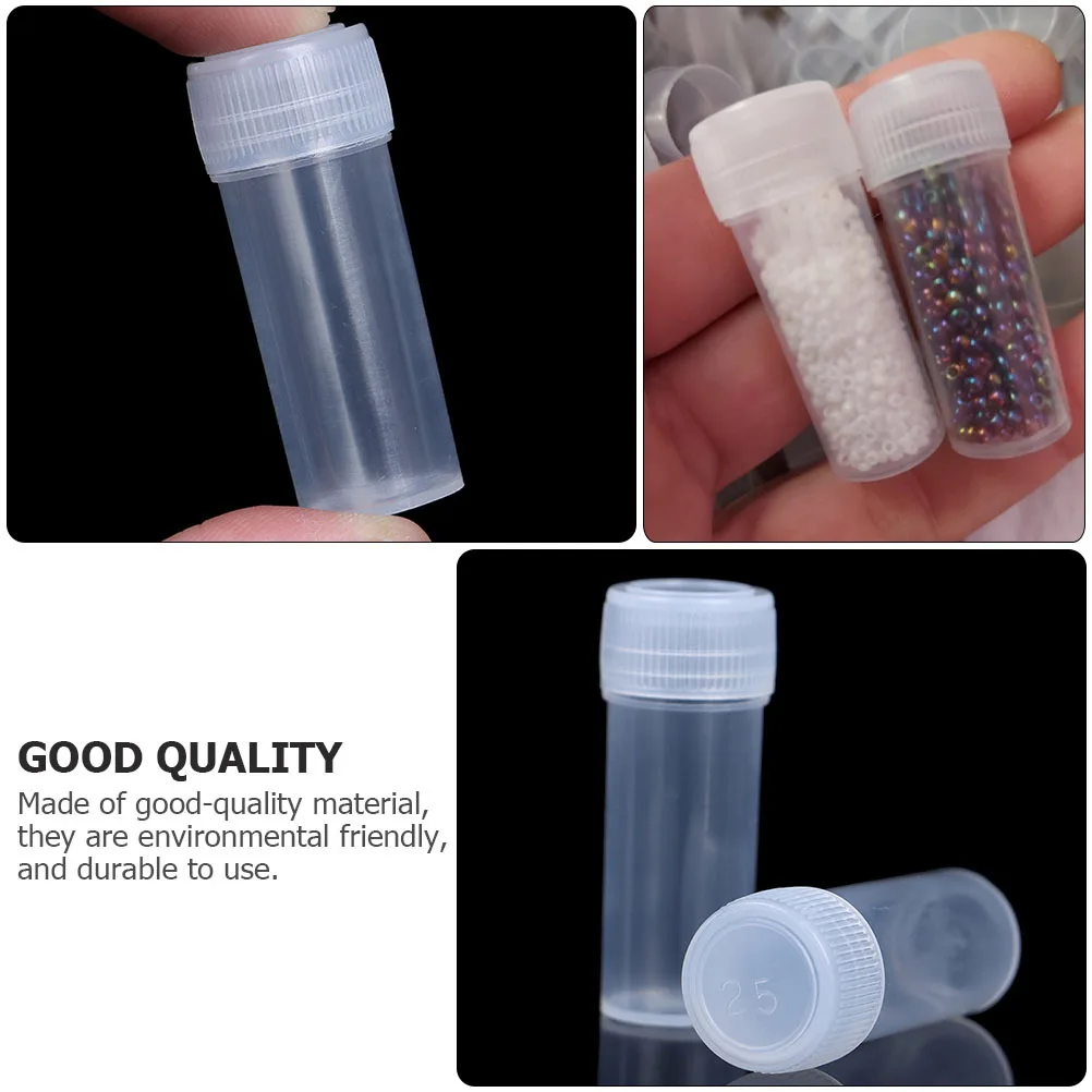 

ARTSEWPLY 5ml Small Powder Vials 50pcs Plastic Bottles with Caps for Medication Storage Dispensing Containers