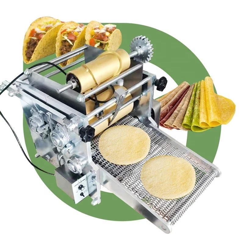 Commercial Electric Automatic Flour Corn Tortilla Wrapper Flat Bread Making Producing Baking Machine Mexican Corn Taco Machine