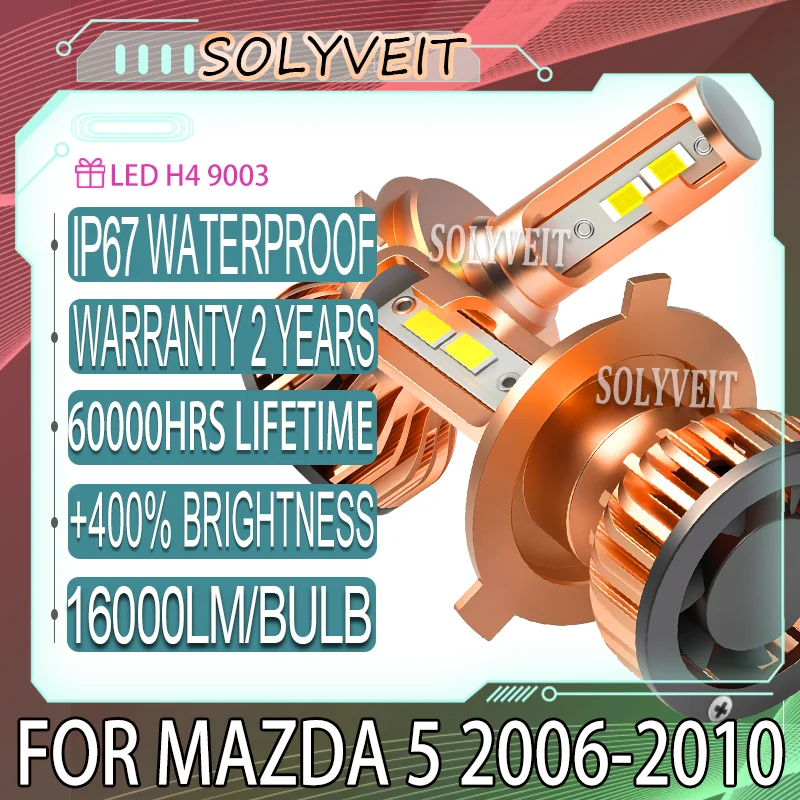 

H4 9003 Night drive Must-Have High-Performance Plug and Play High Low Beam Headlight Bulb For Mazda 5 2006 2007 2008 2009 2010