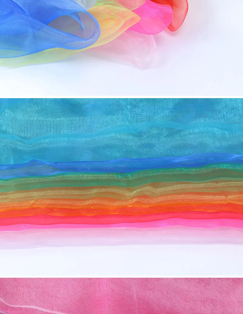 Neue Chiffon Nylon 60x60cm Garn Schal Dichten Nähen Rand Mesh Platz Kinder Bühne Leistung Solide Veränderbar seide Schals – Detail 6