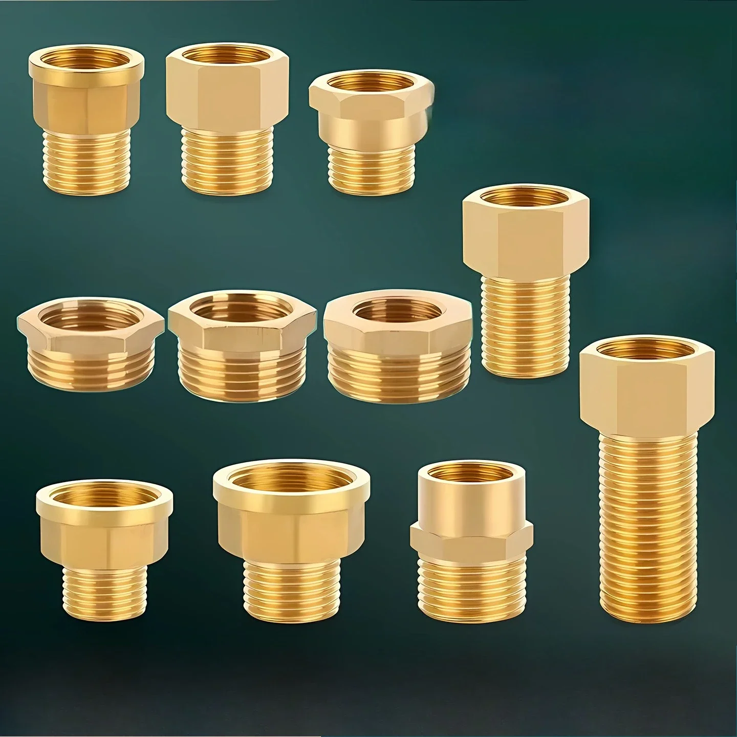 

F to M Threaded Reducing Copper Water Gas Adapter Coupler Connector Brass Hex Bushing Reducer Pipe Fitting 1/8 1/4 3/8 1/2 3/4