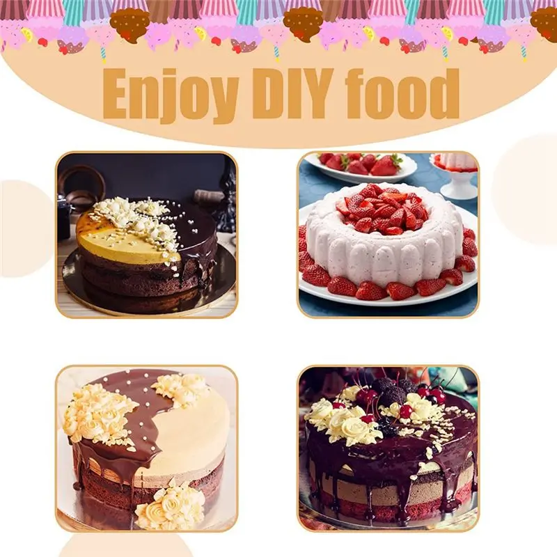 A75K Dessert Rings and Food Rings, Small Ring Set, 8 Pieces Mini Cake Ring Moulds, Tamp for Baking Cake Accessories
