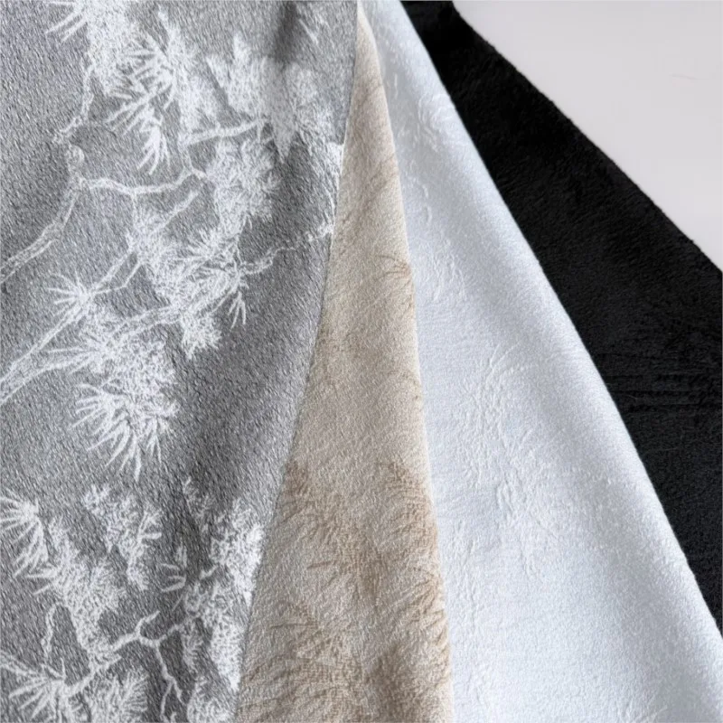 Thin slightly transparent branch jacquard fabric with a textured fairy dress for women's wear and yarn