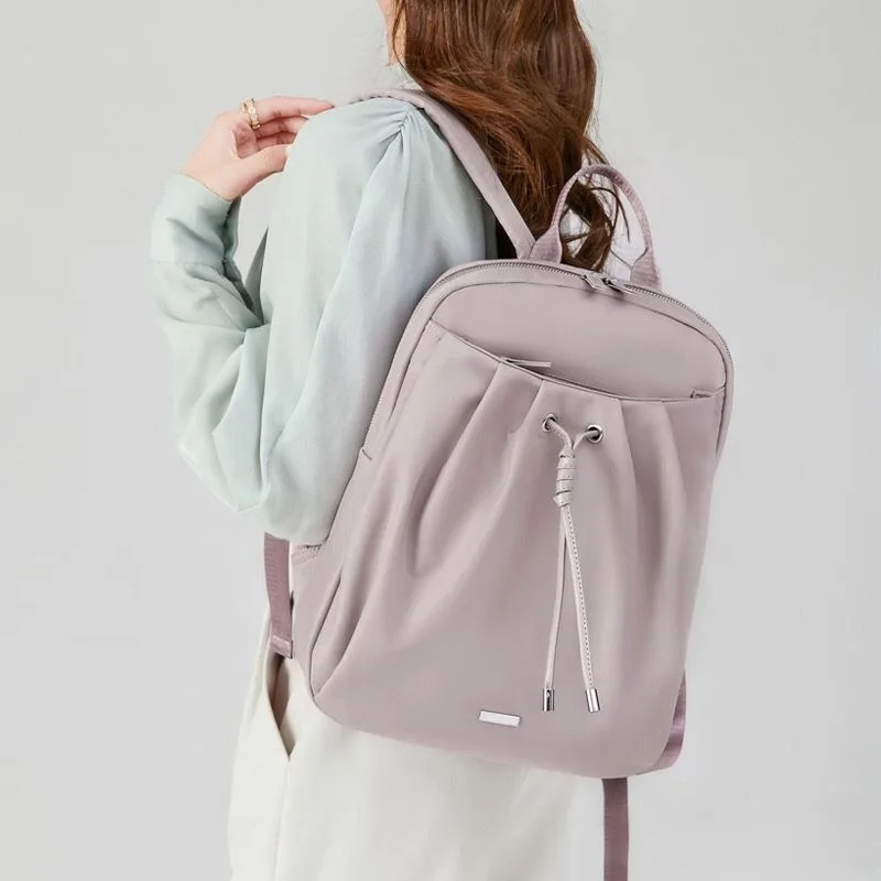 Fold Backpack Female Korean Version New Oxford Cloth Backpack Large Capacity Fallow Travel Bag Tide Fashion Water-resistant