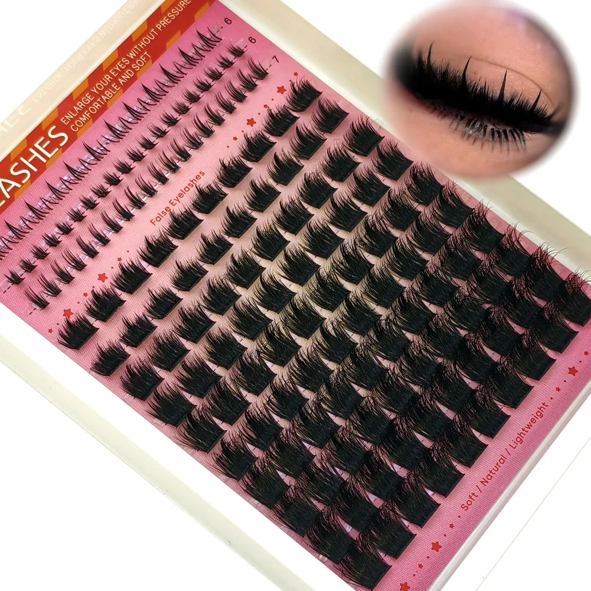 Manga Wimpern-Cluster 10-18mm DIY Wimpern-Cluster 180p Bottom Thorn Cluster Fairy Verlängerte Wimpern-Cluster mit Spike Wimpern Make-up – Detail 3