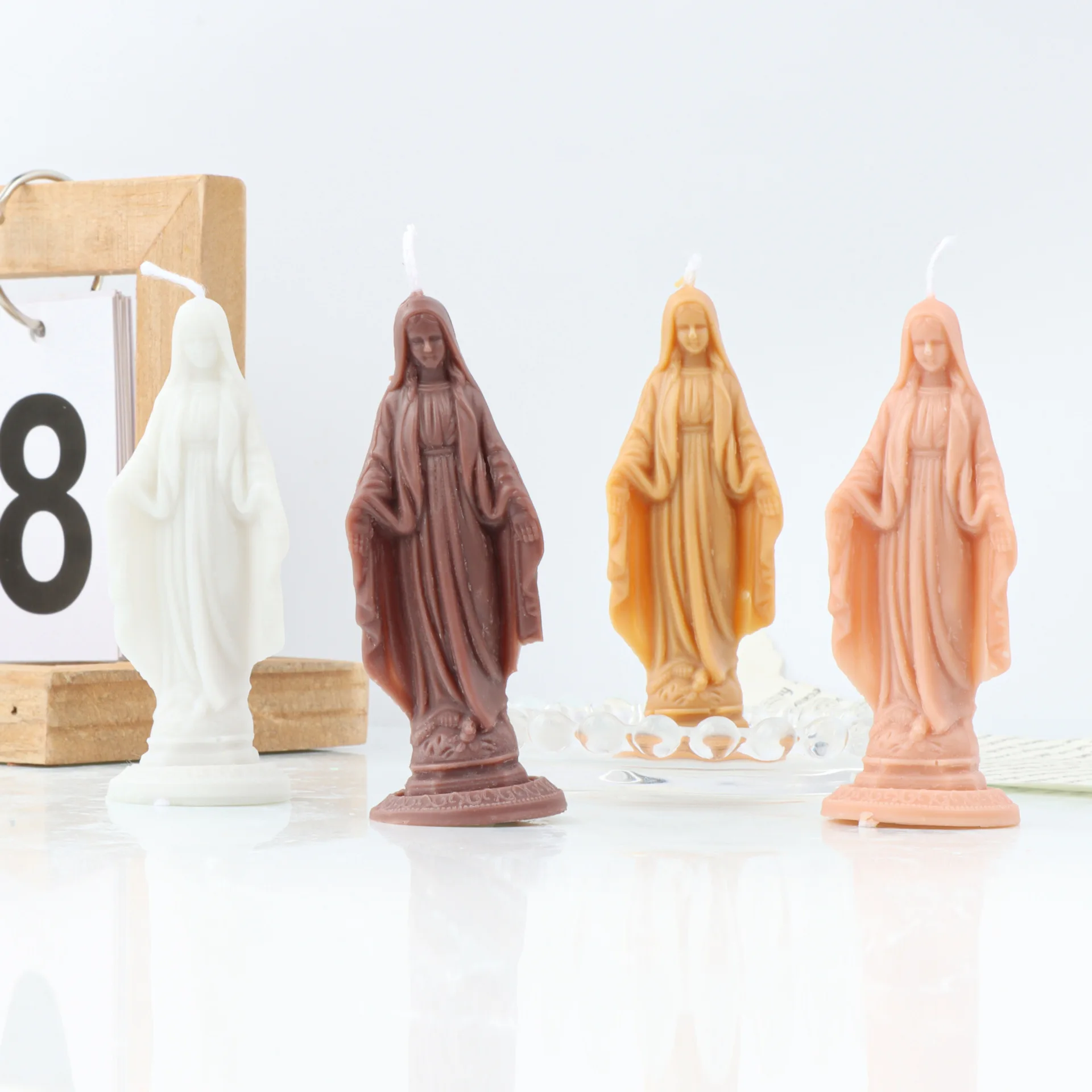 DIY Jesus Maria Statue Candle Mold Cross Jesus Sculpture Resin Gypsum Silicone Molds Home Luxury Decoration Gift Wax Mold