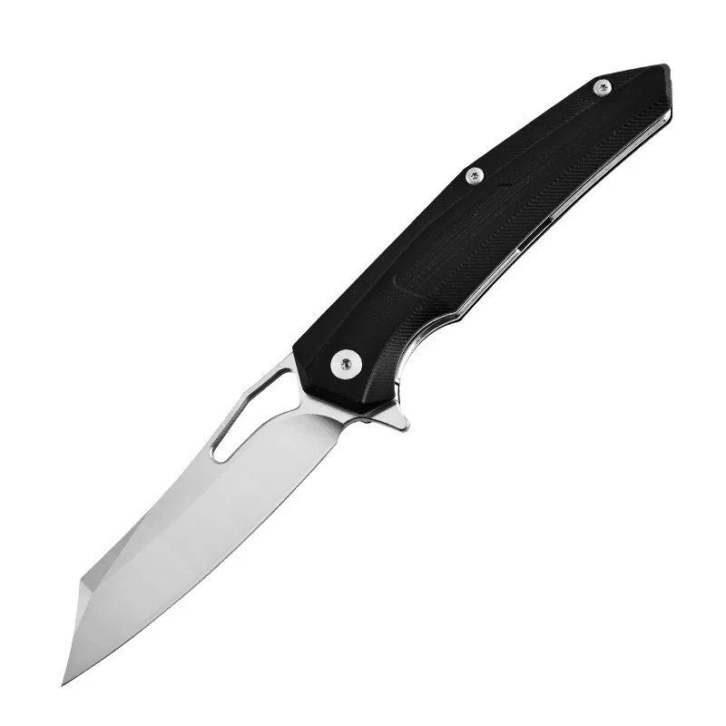 Outdoor Folding Knife D2 Steel Portable Defense Folding Knife G10 Tactical Knife Fruit Knife Mountaineering Pocket Knife