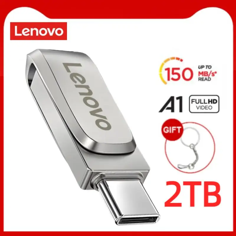 Lenovo Pen Drive 2TB 1TB OTG 128GB tipe C, Flash Drive USB 3.0 kecepatan tinggi, stik memori eksternal untuk ponsel pintar MacBook Tablet