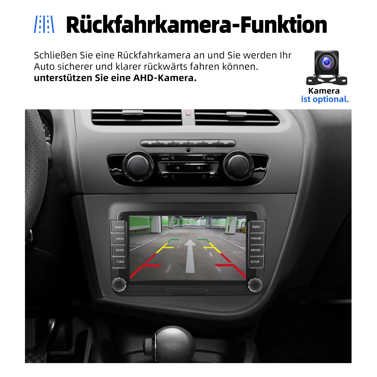 ESSGOO 7'' 32/64GB Android 15 Für Seat Leon 1P1 05-11 Touchscreen GPS Navi WIFI RDS Kabelloses Carplay Android Auto AI Sprachsteuerung Headunit – Detail 14