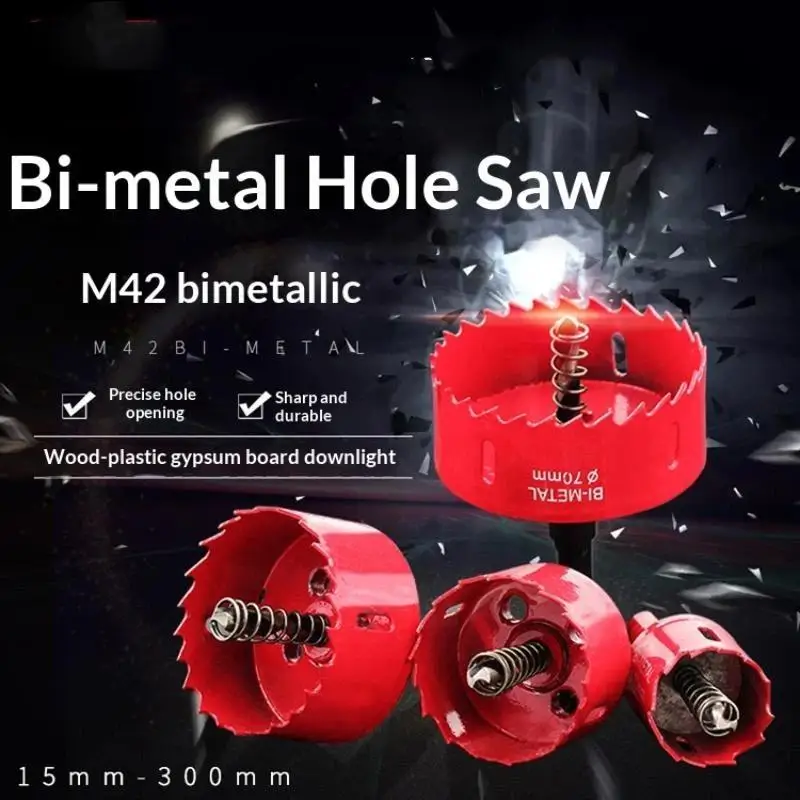 1PCS(15-45MM) Bi-Metal  Single Size With Drill Spring PVC Iron Wood Drilling Opener For Home Renovation