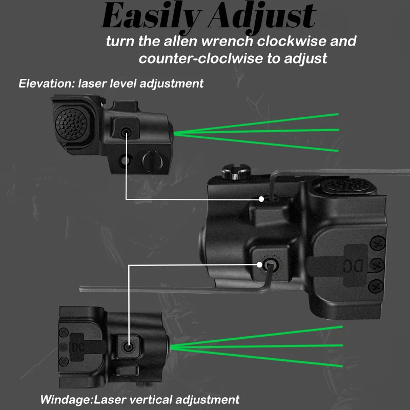 Imagem -05 - Mini Compact Laser Sight Mount para Pistola Laser Vermelho Verde Ponto Azul Visão Tecelão Picatinny Trilho Tático Caça