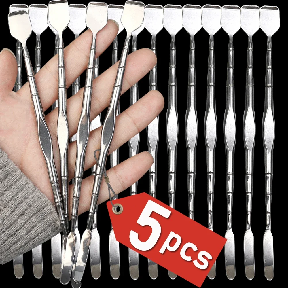 New Stainless Steel Acne Blackhead Removal Needles 2in1 Facial Scraping Cleaning Long Elbow Black Shovel Blackhead Remover Tools