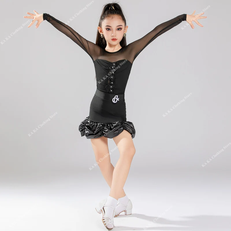 Cha Cha Rumba Samba Tango Latin Dans Jurk Meisjes Ballroom Dans Jurken Standaard Dans Rok Kinderen Latin Oefenjurk Kinderen