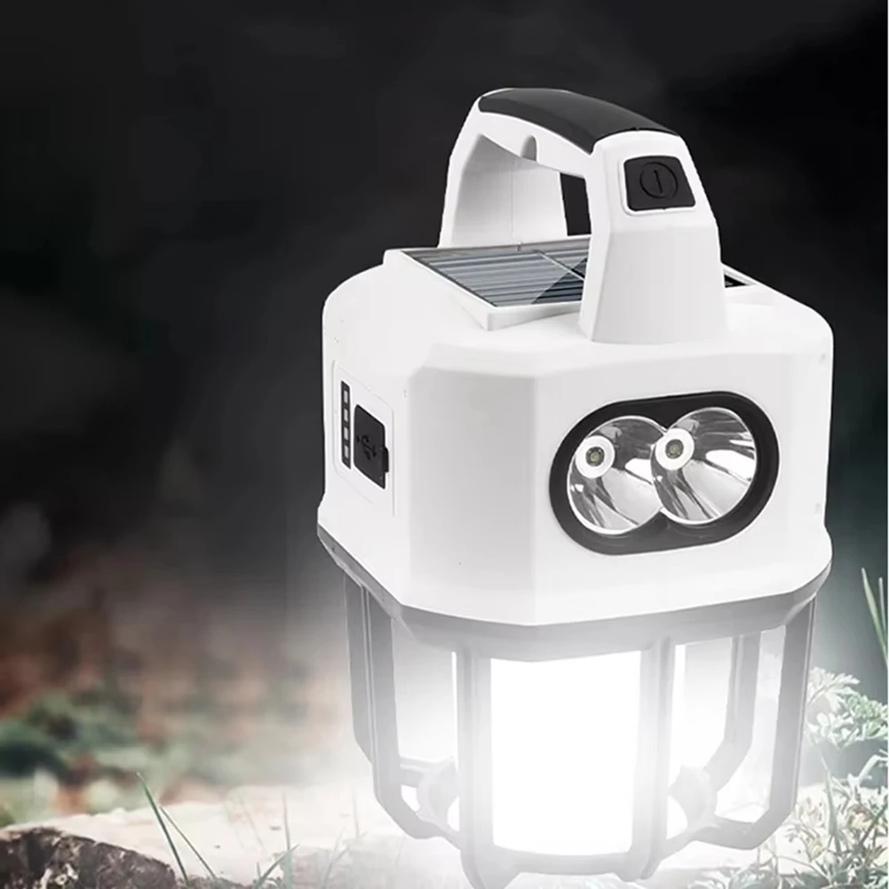 

N04R Solar Outdoor Camping Lamp - Dual Light Source, Portable Emergency Searchlight With Multifunctional Lighting Options
