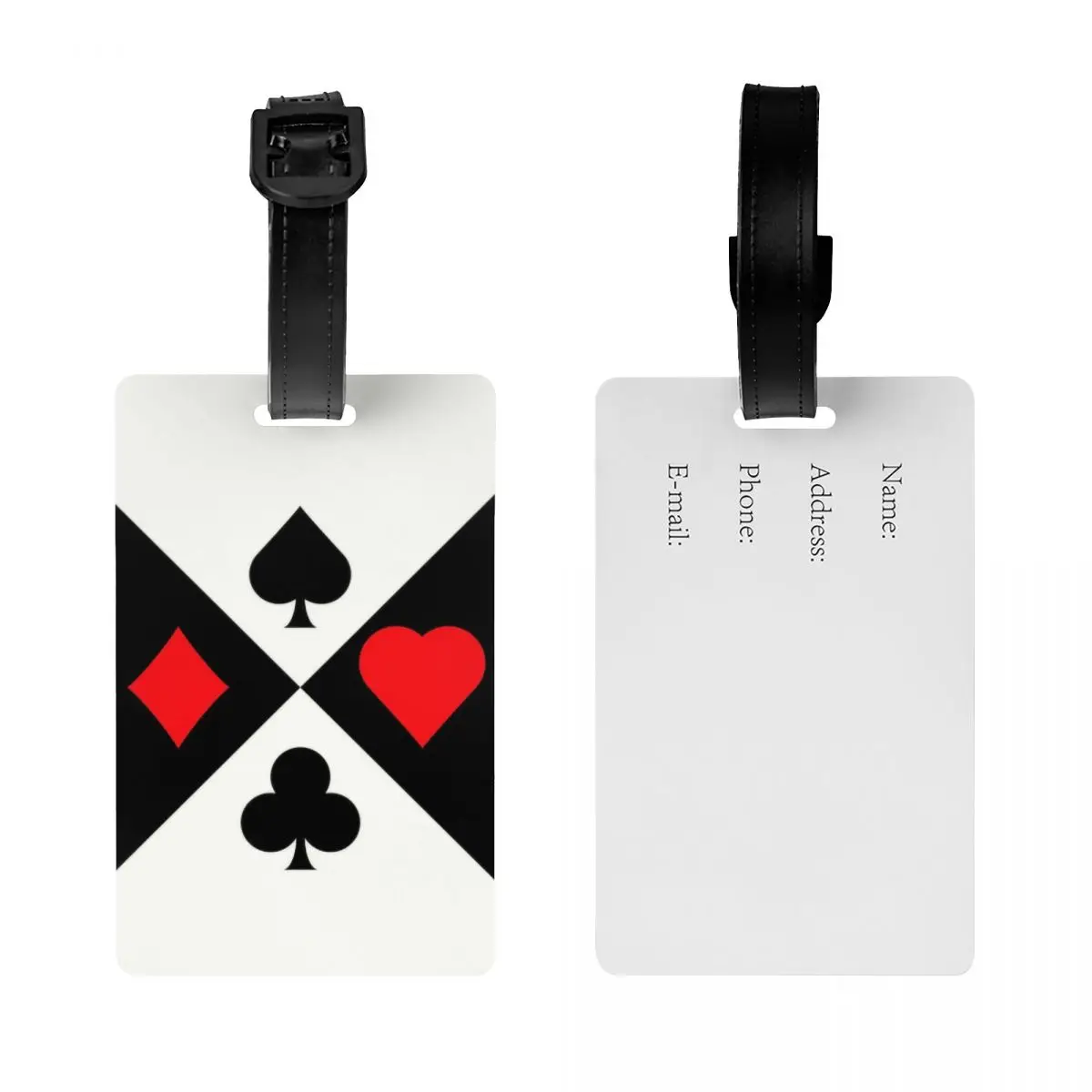 Custom Poker Four Suits Luggage Tags Custom Card Game Players Baggage Tags Privacy Cover ID Label