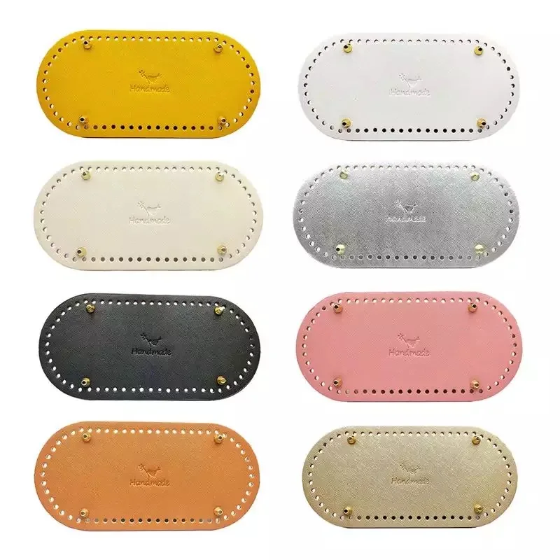 12*25cm Oval Long Bottom For Knitted Bag PU Leather Bag Accessories Handmade Bottom DIY Crochetbag Pad Women Bag Bottom Base