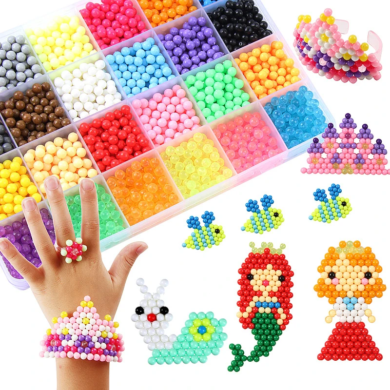 Magical Water Sticky Beads Toy Set DIY Handmade Children Water Spray Magic Crystal Beads Puzzle Craft Kits Kids Educational Toys