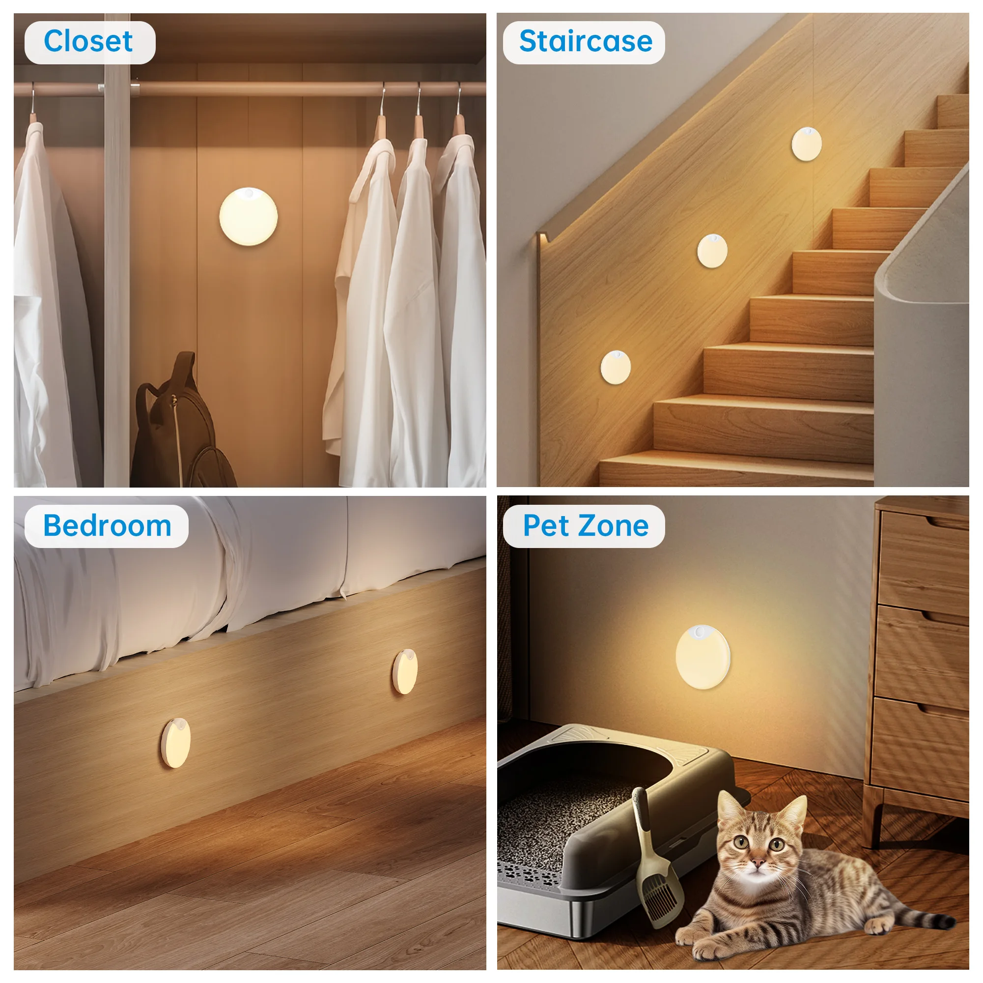 PZSUNLY lampa z czujnikiem ruchu typ C akumulatorowa lampka nocna Led bezprzewodowa lampa z funkcją przyciemniania na schody sypialnia szafa Led Light