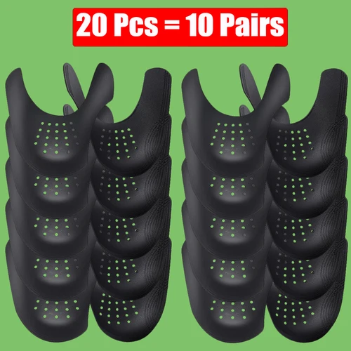 20Pcs / 10Pares  Protector antiarrugas para zapatos para Sneakers Flexión de grietas Puntera Apoyo Calzado deportivo Anti Fold Protección