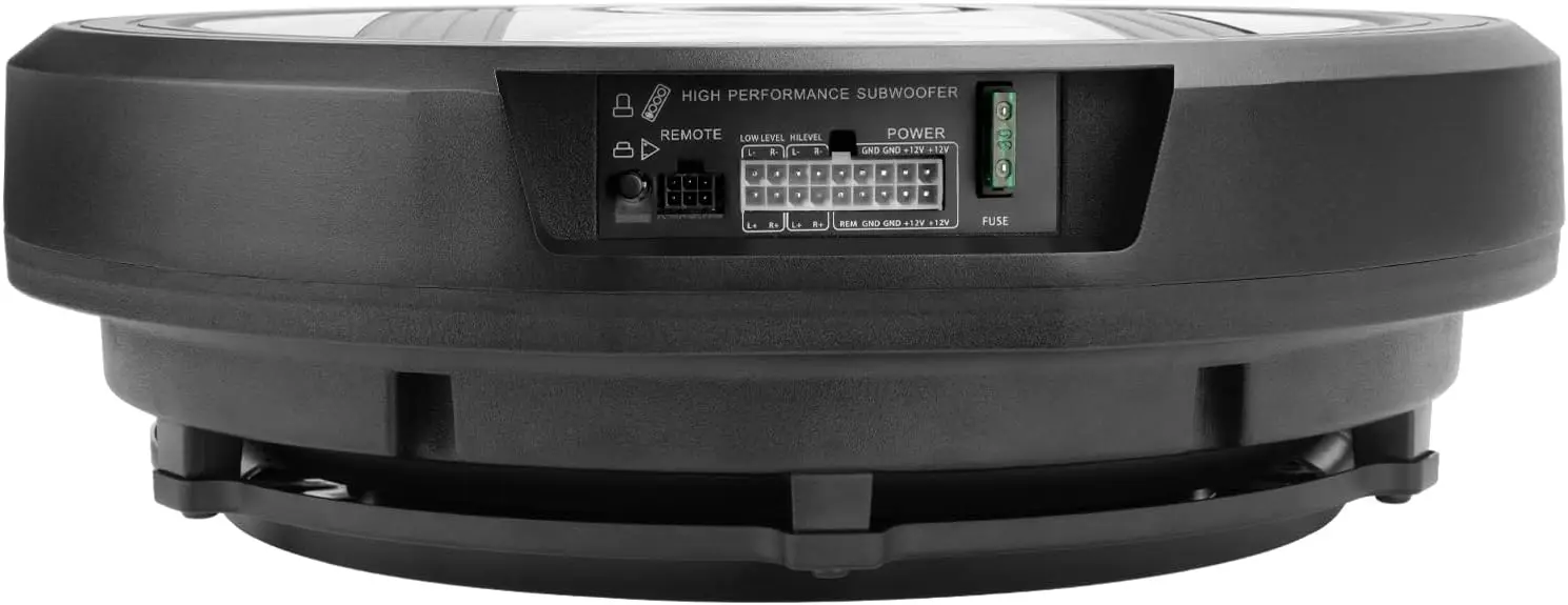 مضخم صوت نشط مقاس 12 بوصة مزود بمكبر صوت وجهاز تحكم عن بعد - نظام صوتي للسيارة بقدرة 1600 وات لذروة الإطارات الاحتياطية