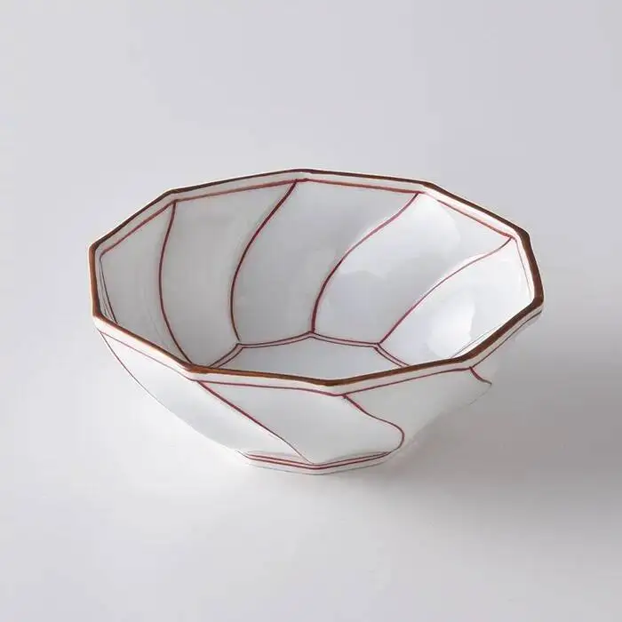 Three Types Of Japanese Imported Arita Ware Polygonal Small Bowls, Hand-Painted Bowls And Plates From Zelin Kiln