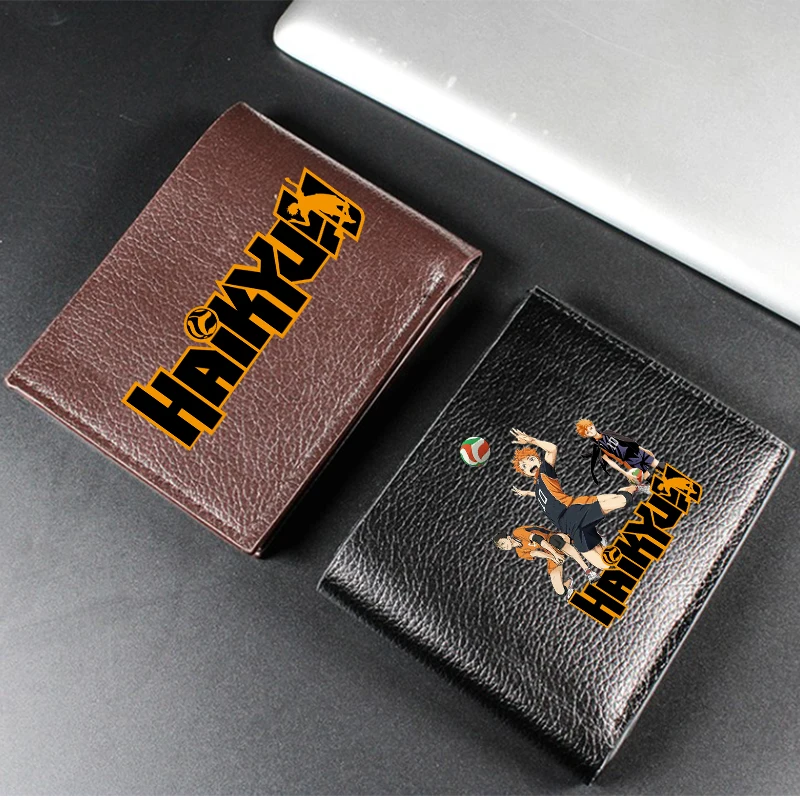 New H-Haik-yuu  Men's Black Faux Leather Wallet Slim Credit Card Holder Coin Purse Multi-Color Pen Storage Perfect Birthday Gift