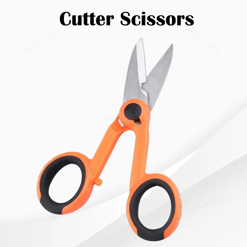 1pcs Fiber Optic Kevlar Cutter Scissors Jumper Wire Pigtail Tools Electrician Tool Stainless Steel